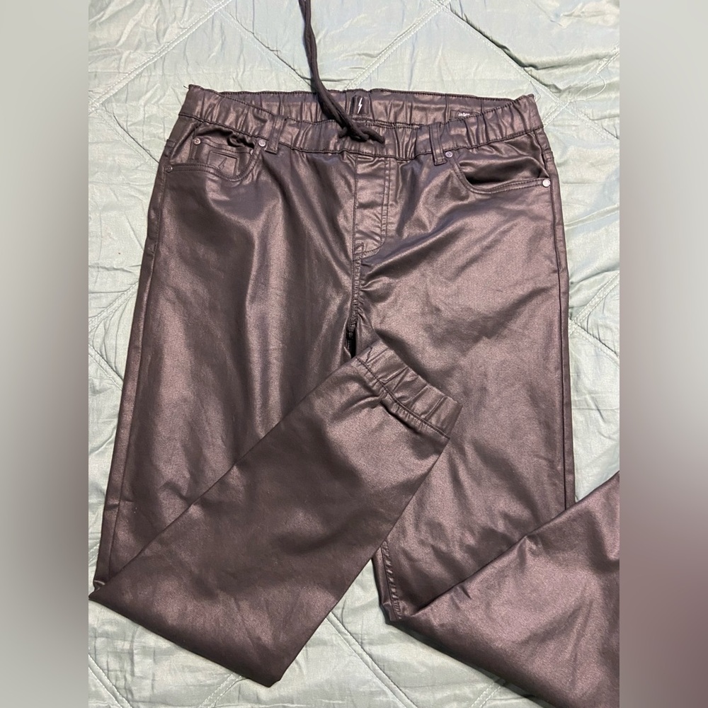 9- JEANIOLOGIE Black WAXED Faux Leather JAGGER Pants